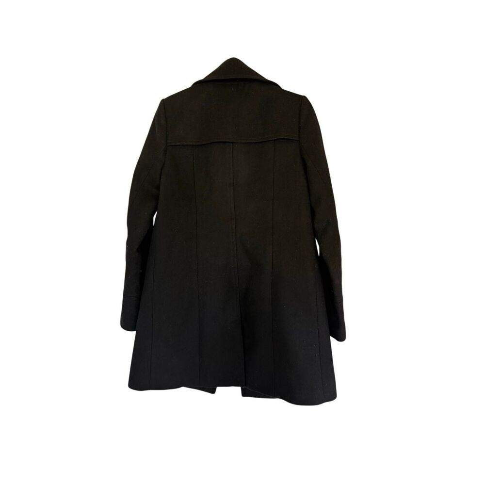 J. Crew Womens Black Double Breasted Wool Cashmere Blend Pea Coat Size T6